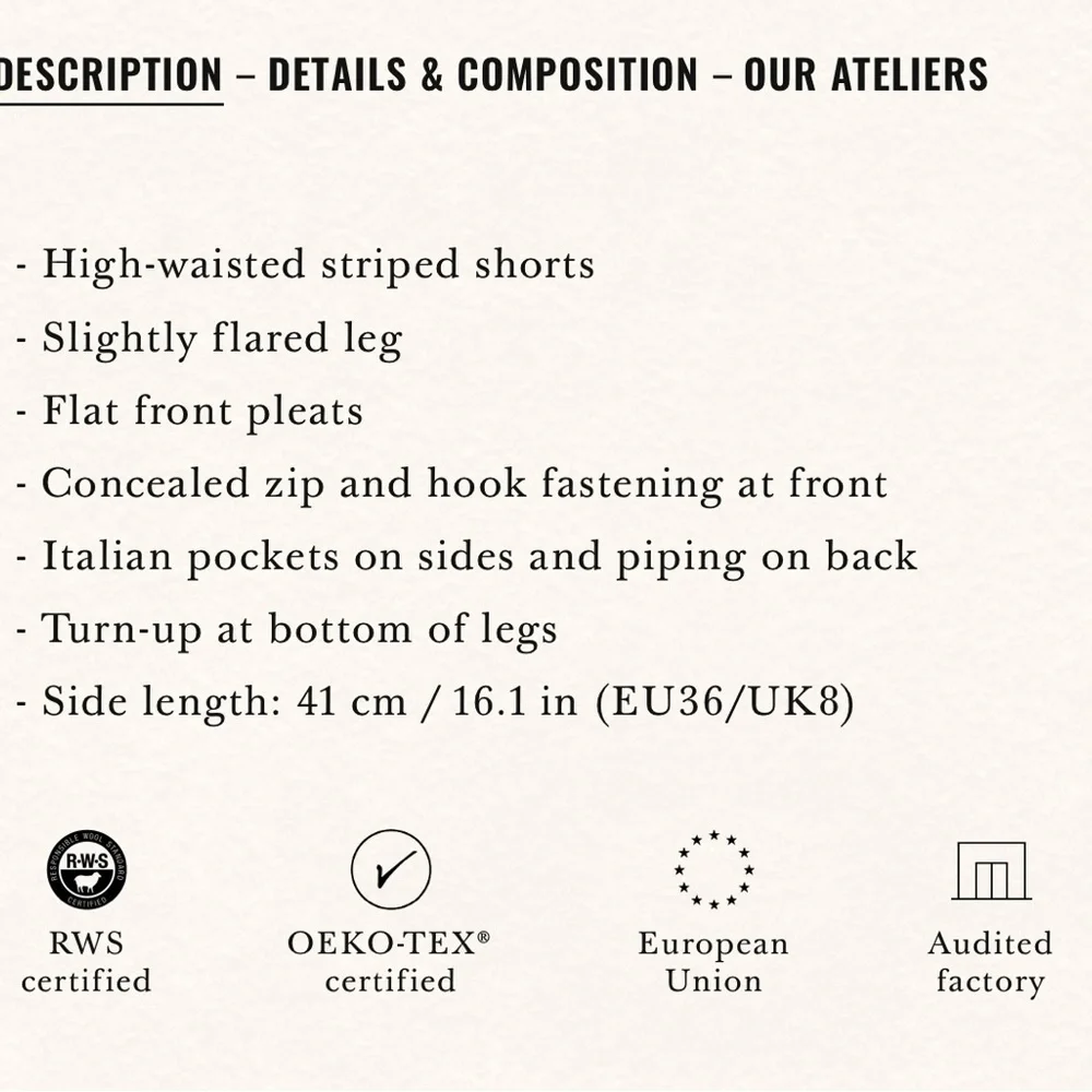 Sezane Navy Striped High Waist Shorts - Picture 5 of 5